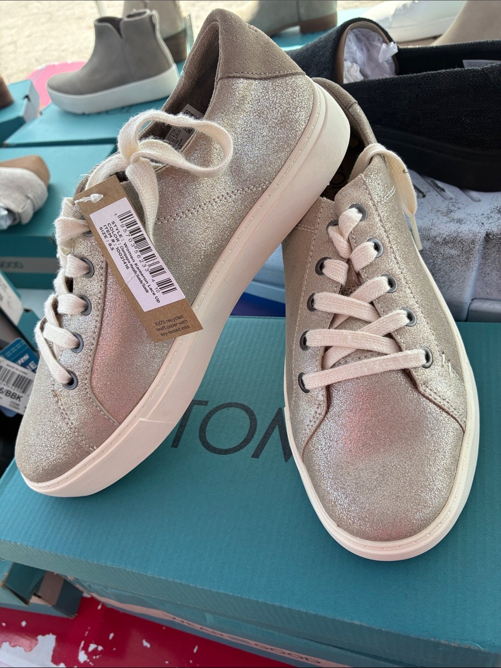 Toms Silver Metallic Low-Top Sneakers - Picture 2 of 3